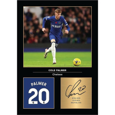 Ikonas Sienas māksla Cole Palmer Chelsea parakstīts Mounted Photo A4 Printed Photo Display Gift For Chelsea Fans Digitally Reproduced Signed Unframed