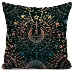 Tomda Moon & Star Alchemy Magic Astroloģija Juta spilvens Cover Throw spilvens Case Couch Sofa Dekoratīvie Square 45 x 45 cm 18 x 18 collu