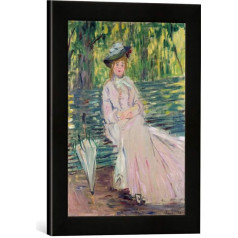 Claude Monet In The Park Art Print augstas kvalitātes roku darbs 30 x 40 cm matēts melns mākslas darbu rāmis