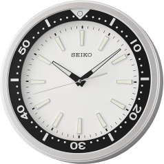 Seiko plastmasas sienas pulkstenis (35 cm x 35 cm x 5,4 cm, balts)