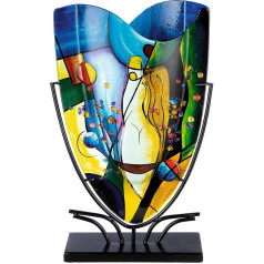 GILDE GLAS art Декоративная стеклянная ваза на металлическом основании - Декоративная гостиная - Подарки для женщин День рождения Рождество - Мно