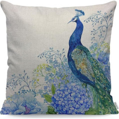 WONDERTIFY Peacock spilvenu pārvalks Liels putnu dzīvnieku Peacock ziedi spilvenu pārvalki vīriešiem Sievietes spilvenu pārvalks dzīvojamai istabai Lauku māja 45x45cm