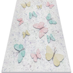 paklāji Bambino Bērnu paklājs Butterflies Non-Slip Cream 80 x 150 cm