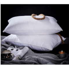 2 pāri Continental TC600 zosu vai pīļu spalvu spilvenu hipoalerģiski balti spilveni Square Insert Luxury Hotel Quality Super Soft Warm Cozy Anti Allergic (Goose Pillow)