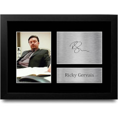 HWC Trading Rick Gervais A4 Framed Signed Printed Autographs Picture Print Photo Display Gift For The Office TV Show Fans