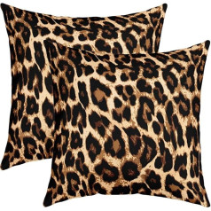 Leopards spilvena pārvalks 60x60cm Gepards drukāts spilvena pārvalks dzīvojamai istabai guļamistaba dīvāns spilvens pārvalks savvaļas dzīvnieki Safari 2 Pack