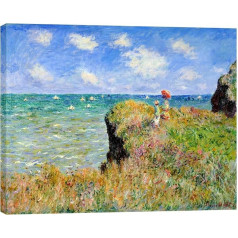 Wieco Art Claude Monet Cliff Walk at Pourville 1882 Claude Monet Modern Classic Art Print for Living Room Home Kitchen Decorations