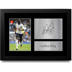 HWC Trading FR A4 Ledley King Tottenham Hotspurs Spurs Dāvanas ar parakstu, montēta fotogrāfija A4 autogrāfu displejs