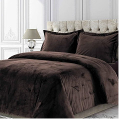 Tribeca Living Venice Venice Velvet Double Duvet Cover Set, šokolādes brūns