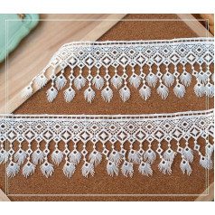 Beaded Hanging Ball Tassel, Fringe Trim, 5 Yards Izšūšanas mežģīnes Trim Tassel Fringe DIY Šūšana Apģērbu kleita rotājumi (krāsa: balta A, izmērs: 5 Yards) (krāsa: melna A, (krāsa: balta, izmērs (