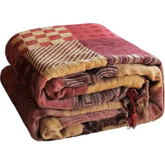 VANJOROY Bohemian Throw Liela patchwork sega ar pušķiem 2 3 sēdvietām 100% šenila mīksts daudzfunkcionāls dīvāns gultas pārklāji paklājs gulta (220x260cm)