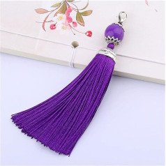 Zīda bārkstis, Mini bārkstis 10 gabali 11 cm pērļu zīda bārkstis bārkstis Šūšana Bang Tassel Trim atslēgu bārkstis DIY rotājumi Aizkaru piederumi daļas (krāsa: 15, izmērs: 10 gabali)