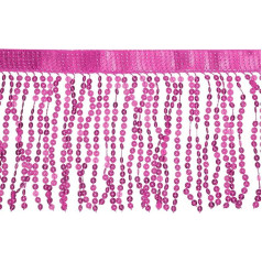 QUARKZMAN 1 jardas 6 colių Sequin Fringe Trim, Sequin Lace Sparkling Fringe Trim Tassel juostelės DIY Lotynų Amerikos šokių suknelė drabužių siuvimo amatų dekoro (rožinė raudona)