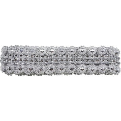 Apdare šūšanai, 1 jards zelta sudraba rhinestone lentes DIY Crystal Rhinestone Trim kauss ķēde uz līmes šūšanas piederumi (krāsa: 1,10 collasx1jards sudraba, izmērs: kā attēlā)