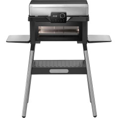 WMF Profi Plus Urban Master Grill, elektriskais grils līdz 340° grādiem, integrēta cepeškrāsns līdz 200° grādiem, 3000 W, 2-in-1, āra grils, matēts nerūsējošais tērauds, melns un sudrabots