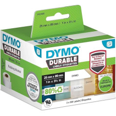 DYMO 2112285 Etiķetes 89 x 25 mm polipropilēna plēves rullītis, balts, 700 eksemplāru Pastāvīgo universālo uzlīmju iepakojums