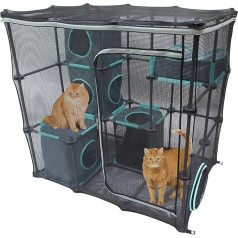 Kitty City Claw Indoor & Outdoor Mega Kit Cat Furniture Cat Sleeper Outdoor Kennel Corrugated Cardboard Cat Scratcher Black