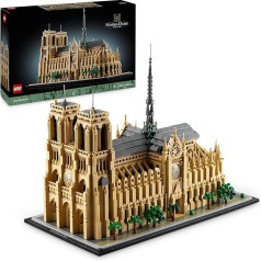 LEGO Architecture Notre-Dame de Paris Kolekcionējams suvenīrs pieaugušajiem no Francijas Dāvana globetrotteriem un visiem vēstures un mākslas entuziastiem Arhitektūras modeļu komplekti 21061