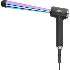 GAMMAPIU' Korner XL Rainbow Professional Curling Iron, Wide and Narrow Waves, Long Motion Blur, 3 Adjustable Temperatures, Fast Heating, High Performance, Italian Plug