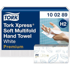 Tork Xpress daudzkārtu rokas dvieļi, universāli, balti, paredzēti Tork H2 daudzkārtu sistēmai, rokas dvieļi, 1 kārta, 20 x 250 loksnes., balti