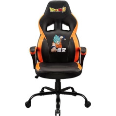 Dragon Ball Z - Gaming Stuhl oder Bürostuhl, DBZ Gamer Sessel für Jugendliche oder Erwachsene, bequemer Schaukelsitz, integrierte Kopfstütze und Armlehnen, ergonomisch geformte Rückenlehne - Schwarz