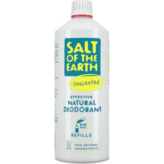 Salt Of the Earth Natural Deodorant Spray Nachfüller, ohne Duft, ohne Duft, vegan, langanhaltender Schutz, Leaping Bunny genehmigt, hergestellt in Großbritannien, 1000 ml