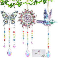 Funshot Dāvana 7 8 9 9 10 11 11 12 gadus vecām meitenēm Zēni DIY Diamond Painting Wind Chime Craft Set, Diamond Painting Suncatcher Garden Decoration Craft Set, Diamond Art Set