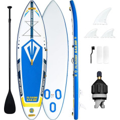 Tuxedo Sailor Stand Up Paddle Board Piepūšamā SUP dēlis ar piederumiem sērfošanai, ceļošanai, makšķerēšanai, jogai, makšķerēšanai