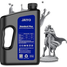 JAYO 3D printera sveķi 3 kg, Standard Plus 405 nm UV fotopolimēra sveķi 4K/8K LCD DLP SLA 3D printerim, ātri sacietējoši 3D drukāšanas sveķi augstākai precizitātei un izturībai, pelēki, 3000 g