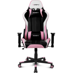 DRIFT GAMING krēsls DR175PINK- Profesionāls spēļu krēsls mākslīgās ādas 2D regulējami roku balsti 4. klases virzuļkrēsls Black/Pink