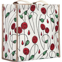 Signare Tapisserie Einkaufstasche, Shopper, Tragetasche, Shopper Damen Groß, Umhängetasche Damen mit Blumenmustern (Mackintosh Rose)