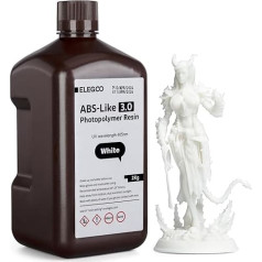 ELEGOO ABS līdzīga 3D printeru sveķu sveķu sveķu 3.0, 405 nm UV-starojuma fotopolimēra sveķi LCD/DLP 3D printeriem, uzlabota izturība un stingrība, augsta precizitāte, zema viskozitāte, 2000 g, balti