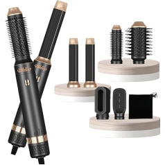 UKLISS Hairstyler 6-in-1, Hair Dryer Brush, 30 mm Hair Styler Set with Curling Iron, Straightening Brush, Curling Hair with Air, Give Hair Volume, Straighten, Curl and Blow Dry Hair