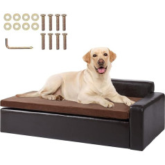 VEVOR Pet Sofa, kušetė dideliems šunims ir katėms, minkšta odinė sofa-lova šunims, 50 kg sunkios apkrovos sofa katėms 101 x 58,5 x 33,5 cm