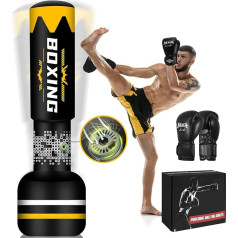 NZQXXJXZ Boxsack Erwachsene 180cm-Upgraded selbst aufblasen schweren Boxsack mit Boxhandschuhen und Built-in Luftpumpe für die Ausbildung MMA Muay Thai Fitness Anfänger