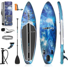 SereneLife Stand Up Paddling Board Set, SUP Board Komplettes Zubehör, Stand Up Paddle Board für Kinder & Erwachsene, Surfbrett & Tragetasche, Paddle Set Anti-Rutsch mit Pumpe, Auflasbares Paddelbrett