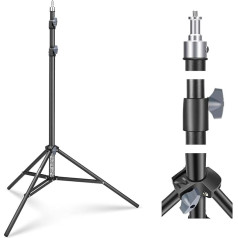 NEEWER ST-200 Photography Light Stand 87-200 cm, Spring-Loaded Lighting Tripod with Diameter 28 mm Thick Tube Diameter, Lamp Tripod for Ring Light/LED/Strobe/Softbox, Max. Load 22 pounds, Black