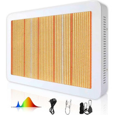 QIANYAN 2000 W pilna spektra LED augu lampa, 53000 lūmenu siltāka balta LED audzēšanas gaisma, Upgrade PPFD 2000 μmol/s/㎡ Augšanas gaisma telpaugiem, stādiem, dārzam, ziediem