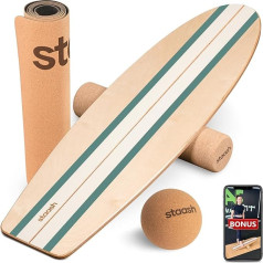 STAASH® Pro Balance Board with Protective Mat and Roller + Video Course - Balance Trainer for Indoor Surfing and Skating