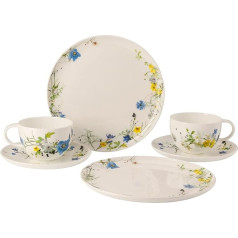 Rosenthal Brillance Fleurs des Alpes 6 šķīvju komplekts ar kombinētām tasītēm un apakštases šķīvjiem