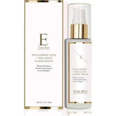 ECLAT SKIN LONDON Hialuronskābes serums un kolagēna serums sejai (60 ml), palīdz samazināt grumbas un sīkās grumbiņas, dziļi mitrina, ideāls pretnovecošanās serums sievietēm