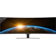 LC-POWER LC-M49-DFHD-144-C-Q 49 collu izliekts spēļu monitors (3840 x 1080 pikseļi, Dual WFHD 32:9 formāts, 144 Hz, HDR 400), melns