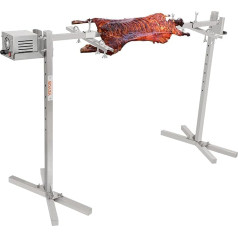 VEVOR Suckling Pig Grill Lamb Grill 117 cm, 41 kg nerūsējošā tērauda rotācijas iesma grils 42 W, Lamb Grill BBQ Grill Trolley Barbecue, 8 regulējams augstums liels iesma grils Turcijas gaļa, šķiņķis utt.