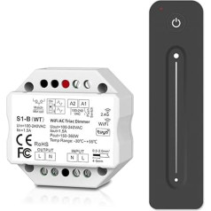 Flush-Mounted Dimmer AC Triac LED Dimmer WiFi ar 2.4G RF tālvadības pults transformatoru Bezvadu slēdzis Smart Life lietotnei Amazon Alexa Google Home