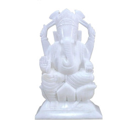 StonKraft balta akmens marmora Ganeša Ganeša Ganesha Ganpati Ganapati Vinayaka Murti elks ikdienas Puja Puja (9 collas)