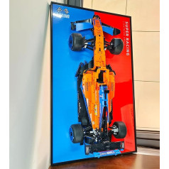 icuanuty Lego auto sienas stiprinājums Lego Technic F1 McLaren Formula 1 42141, saderīgs ar Lego Mclaren F1.45.0 x 74.9 cm, tikai sienas panelis