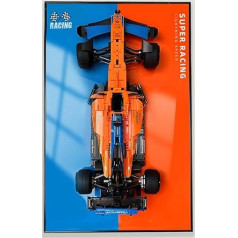 Lego Technic McLaren Formula 1 42141 sienas plāksne Ideāla dāvana Lego cienītājiem, izmērs: 75 x 45 cm (nav modelis)