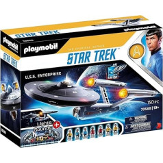 PLAYMOBIL Star Trek 70548 U.S.S. Enterprise NCC-1701, ar AR APP, gaismas efektiem un oriģinālām skaņām, 10-99 gadi