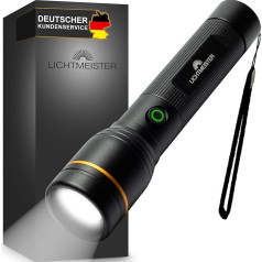 LICHTMEISTER® lukturītis (1000 lūmenu, 4000 mAh akumulators) - LED uzlādējams lukturītis - Ļoti spilgts LED lukturītis