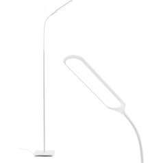 simpa LED stāvlampa, stāvlampa, ar 4 krāsu temperatūrām un 4 spilgtumiem, regulējams apgaismojums guļamistabai, viesistabai, birojam (balta), ar skārienjūtīgu vadību, ar regulējamu zosu kaklu